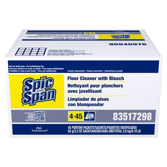 P&G , Spic&Span Powder Floor Cleaner , 2.2 oz. Packet w/ Bleach , 45 / cs