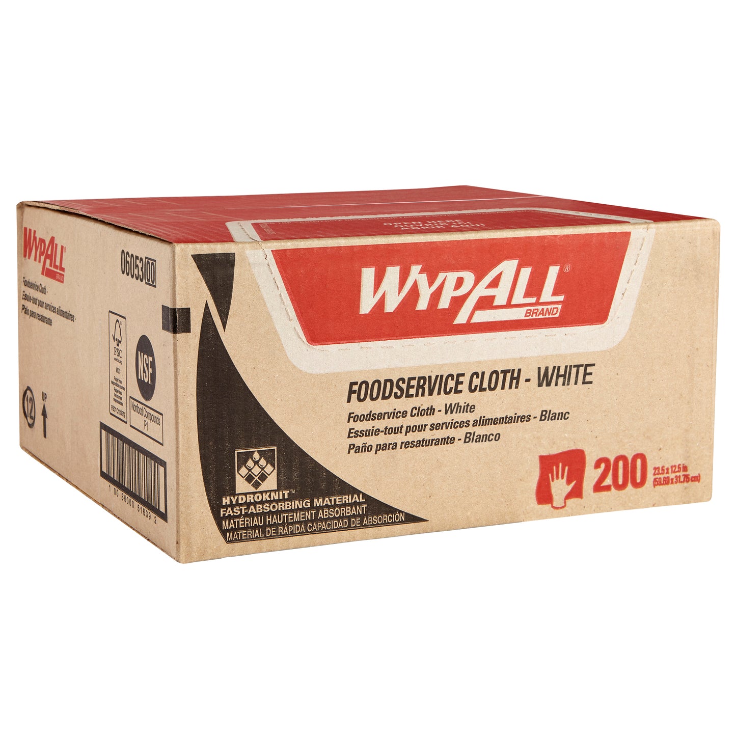 Kimberly Clark , WypAll X50 Foodservice Towels , White 12.5" x 23.5" 1/4 Fold , 200 / cs