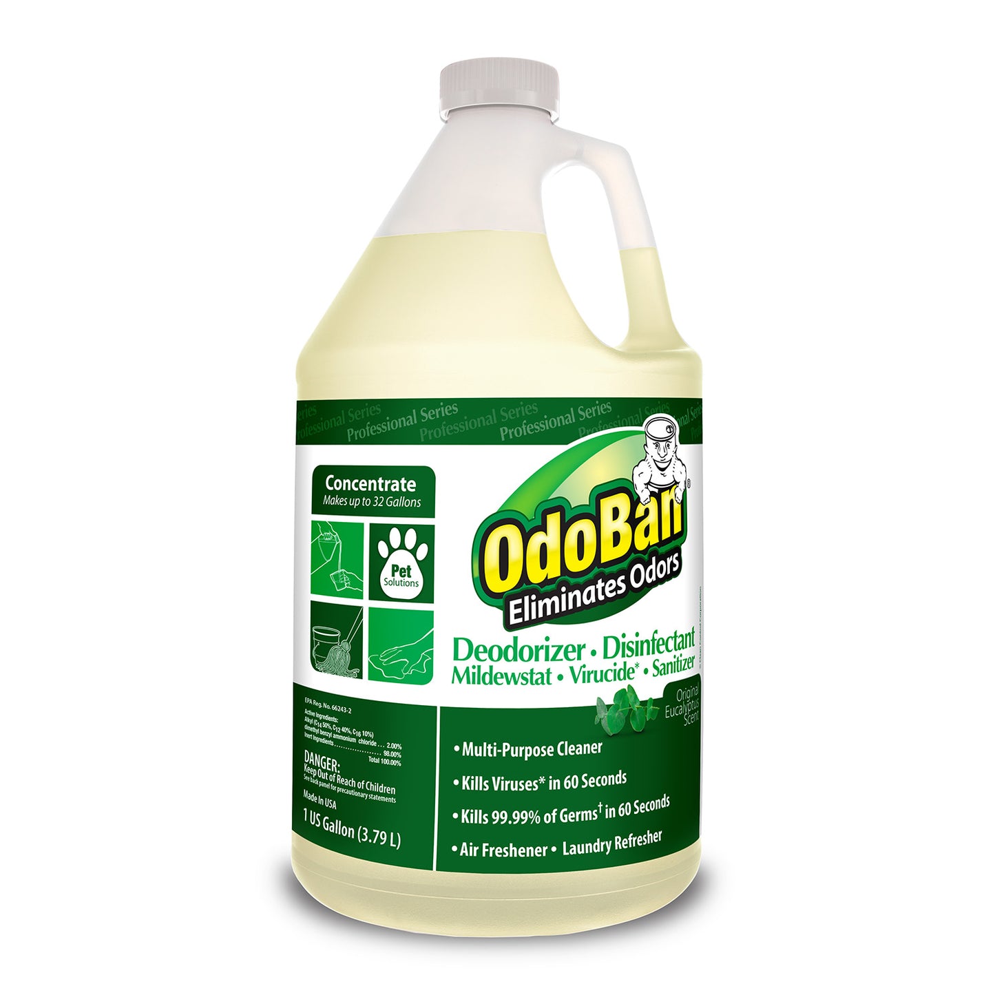 Clean Control , OdoBan Deodorizer & Disinfectant , Concentrate Eucalyptus 1 Gallon , 4 / cs