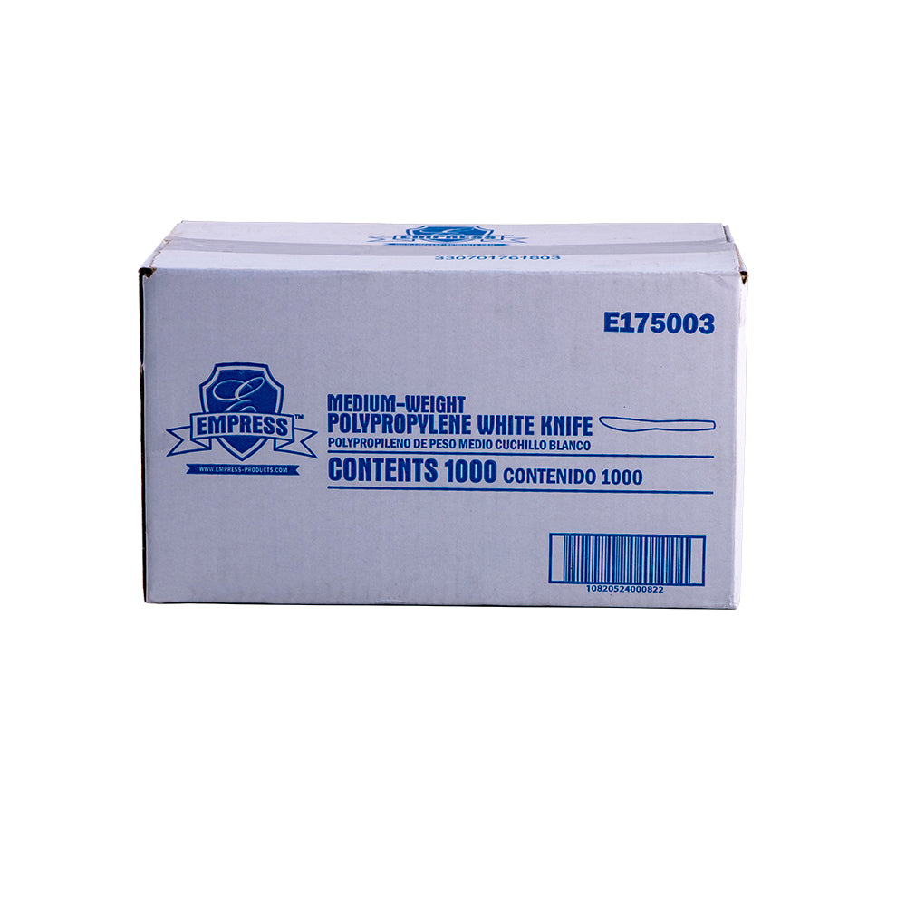 Empress , Medium Weight Knife Polypro , White Wrapped  Dense Pack , 1000 / cs