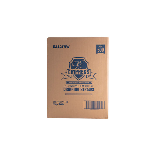 Empress , Jumbo Straw Paper Wrapped , 7.75" Clear Boxed , 24 / 500 cs