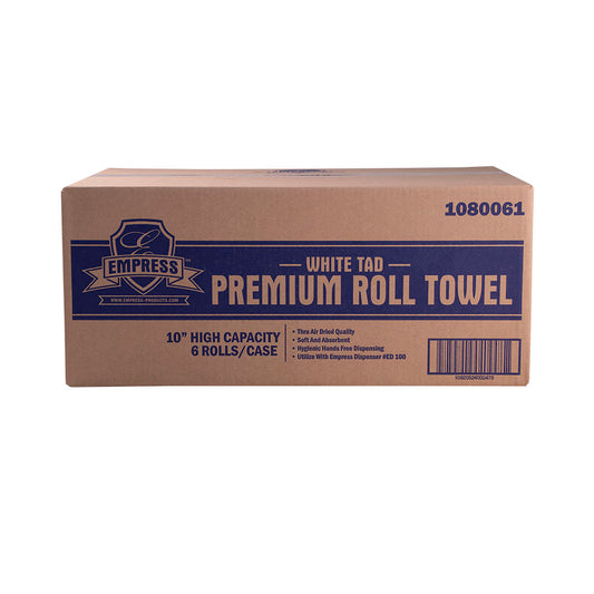 Empress , TAD Premium Hardwound towel , 10" Bleached High Capacity , 6 Rolls