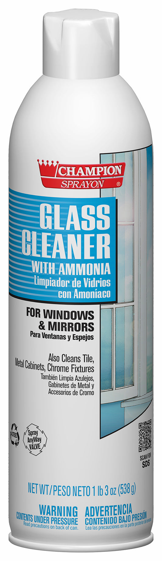 Aerosol Glass Cleaner w/ ammonia