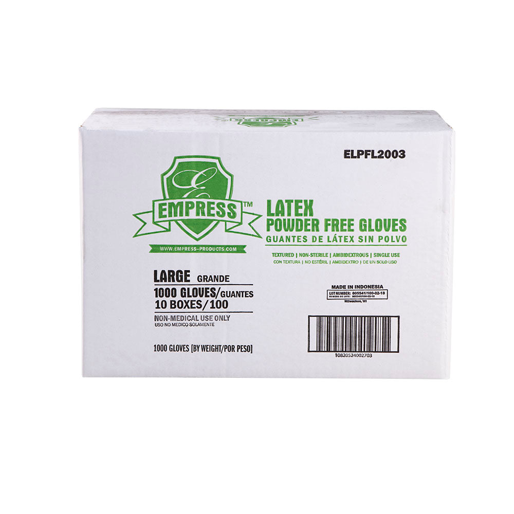 Empress , Latex Glove Powder Free , Large , 10 / 100 cs