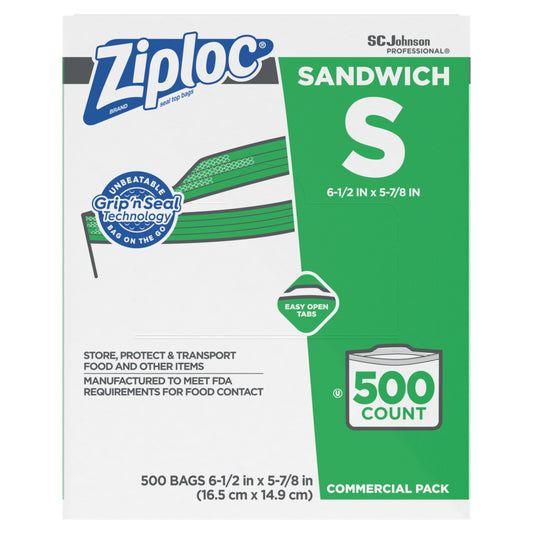 SCJP , Ziploc Sandwich Bags , 500 / cs