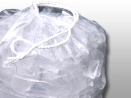 Elkay Plastics , 8 lb. Printed Ice Bag w/ Drawstring , Clear 11.5" X 18" 1.2 Mil , 500 / cs