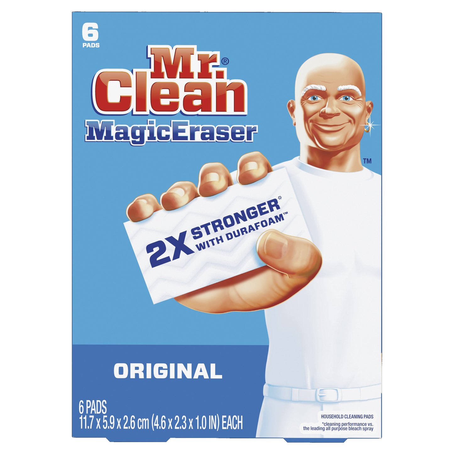 P&G, Mr. Clean Magic Eraser, 6 count Original w/Durafoam, 6 / cs