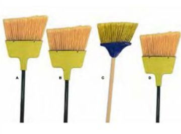 ABCO , Large Angle Broom w/ Plastic Cap , w/ Metal Handle Flagged YLW Bristle , 12 / cs