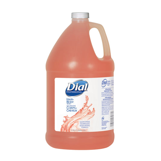 Dial , Body & Hair Wash w/ Pump , 1 Gallon Peach Scent , 4 / cs