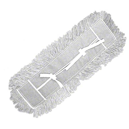 Performance Plus , Dust Mop Cut End-Tie Reusable , White 5" x 24" , 12 / cs