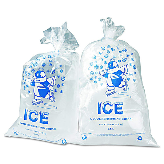 IBS , 8# "Penguin" ICE Bag 11x20 1.5mil , Clear , 1000