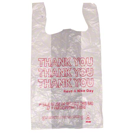 Thank You , T-Sack 1/6 BL White 12 mic , Thank You Print 11x6.5x20.5 , 1M