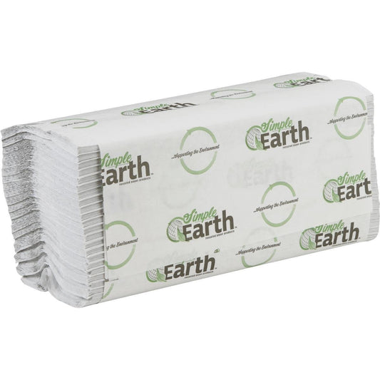 Simple Earth , C-Fold Towel , 11.42" X 10"  White , 2400 / cs