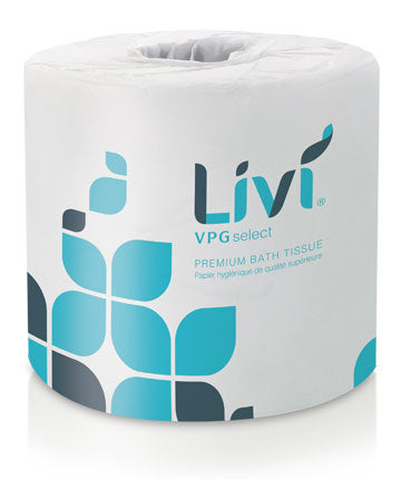 Solaris , Livi VPG Select Bath Tissue , White 2-Ply 4" X 3.75" 500 Sheets , 80 / cs