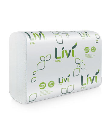 Solaris , Livi VPG Multifold Towel , White 1-Ply 9.1"X9.5" 250 Sheets , 16 / 250 cs